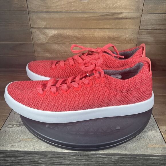 Allbirds Tree Pipers Mens Size 10 Red Lace Up Casual Knit Comfort Sneakers - Picture 3 of 10